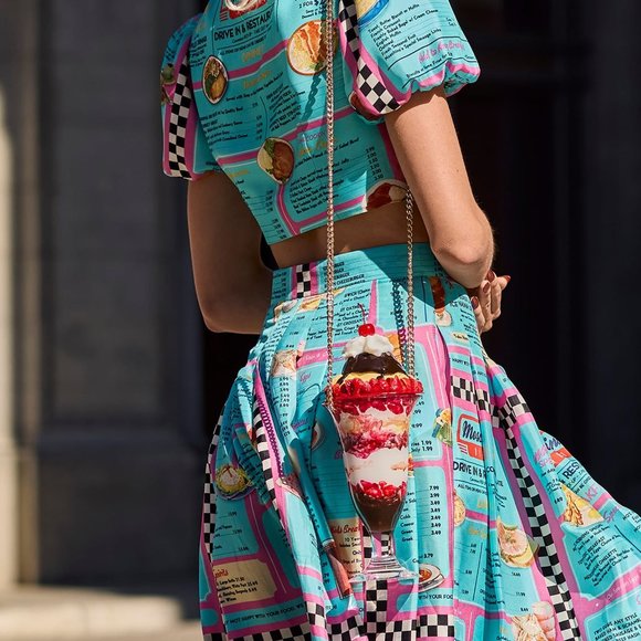 SS22 Moschino Couture Jeremy Scott Diner Red Ice Cream Sundae Crossbody Bag - Picture 3 of 16